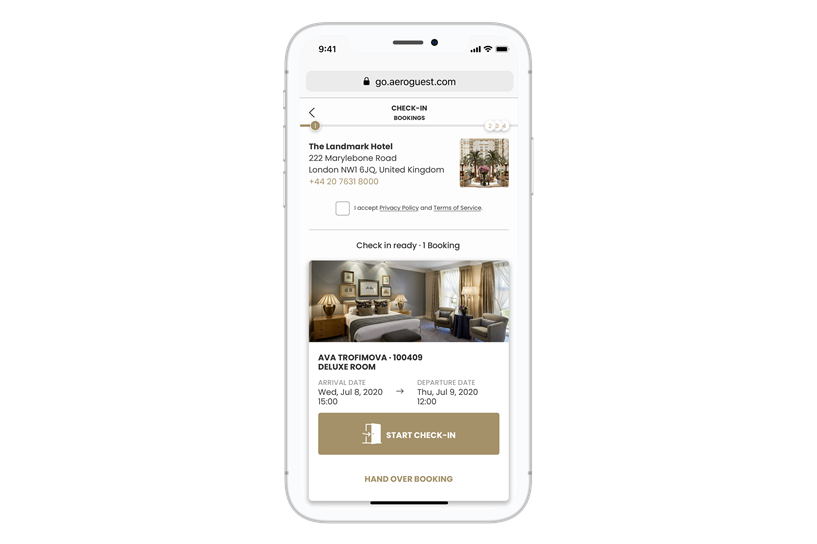Landmark web check in