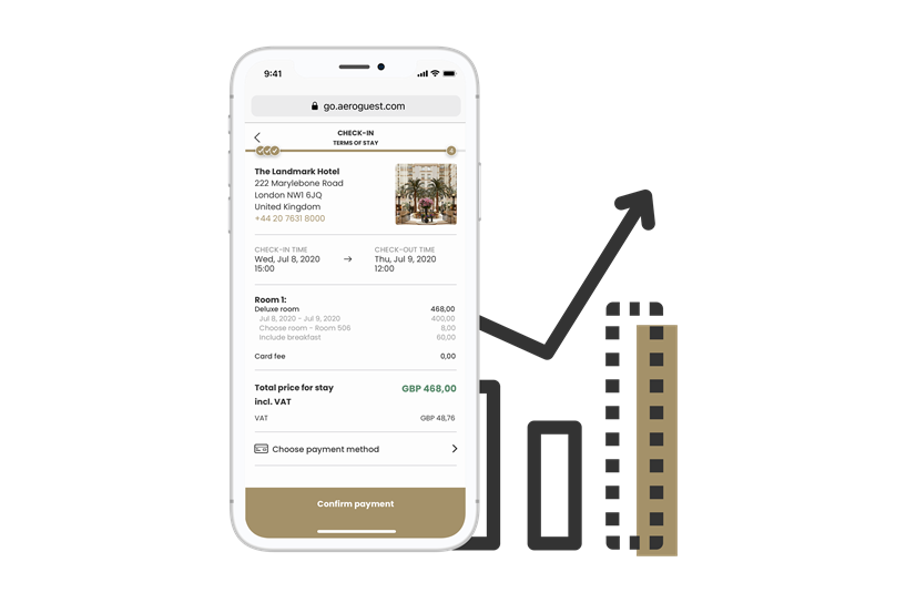 Phone with payment and chart