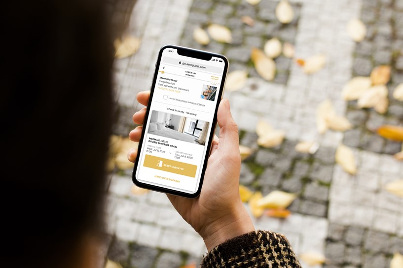 Phone with web check in outdoor