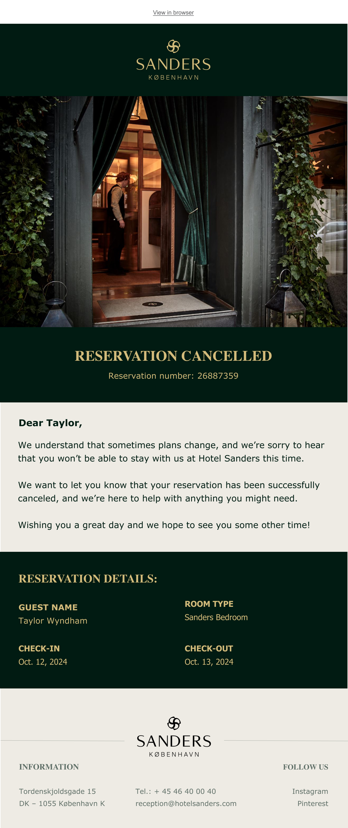 Booking Cancellation